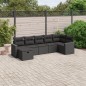 vidaXL Set de comedor de jardín 7 pzas y cojines ratán sintético negro