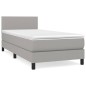 vidaXL Cama box spring con colchón tela gris claro 90x190 cm