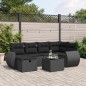 vidaXL Set de comedor de jardín 7 pzas y cojines ratán sintético negro vidaXL Set de comedor de jardín 7 pzas y cojines ratán sintético negro