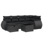 vidaXL Set de comedor de jardín 7 pzas y cojines ratán sintético negro vidaXL Set de comedor de jardín 7 pzas y cojines ratán sintético negro