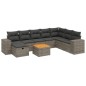 vidaXL Set de muebles de jardín 9 pzas y cojines ratán sintético gris vidaXL Set de muebles de jardín 9 pzas y cojines ratán sintético gris