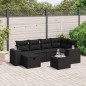 vidaXL Set de comedor de jardín 7 pzas y cojines ratán sintético negro vidaXL Set de comedor de jardín 7 pzas y cojines ratán sintético negro