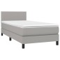vidaXL Cama box spring con colchón tela gris claro 90x190 cm