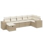 vidaXL Set sofás de jardín 7 piezas y cojines ratán sintético beige