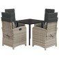vidaXL Set comedor de jardín 5 pzas cojines ratán sintético gris claro vidaXL Set comedor de jardín 5 pzas cojines ratán sintético gris claro