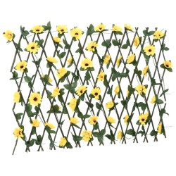 vidaXL Enrejado valla expansible hiedra artificial amarillo 180x60 cm