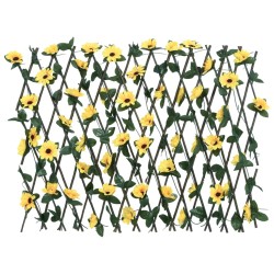 vidaXL Enrejado valla expansible hiedra artificial amarillo 180x60 cm