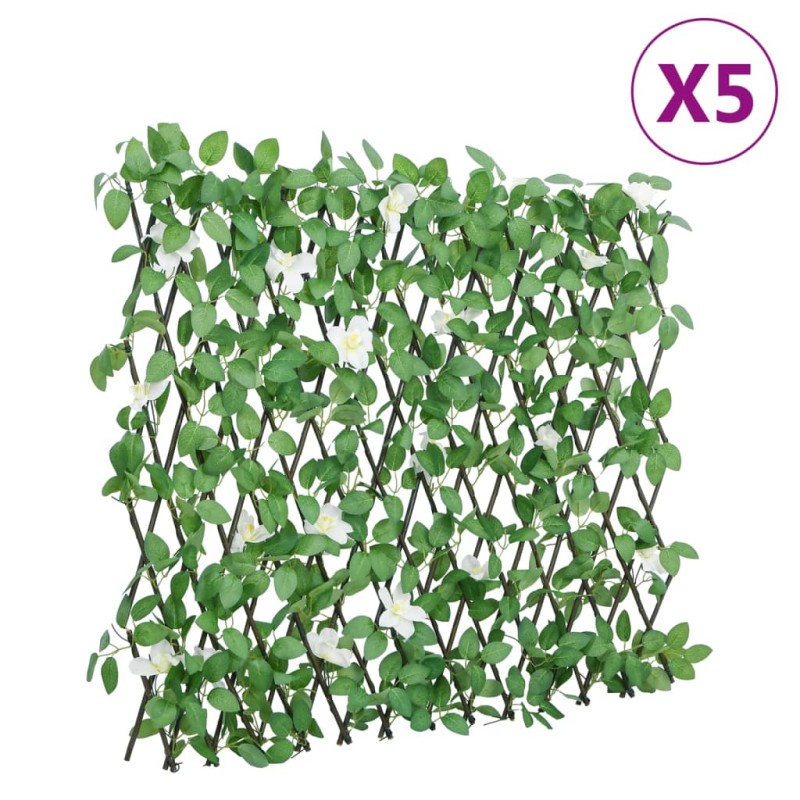 vidaXL Enrejado expansible de hiedra artificial verde 5 uds 186x30 cm vidaXL Enrejado expansible de hiedra artificial verde 5 uds 186x30 cm
