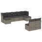 vidaXL Set de muebles de jardín 9 pzas y cojines ratán sintético gris vidaXL Set de muebles de jardín 9 pzas y cojines ratán sintético gris