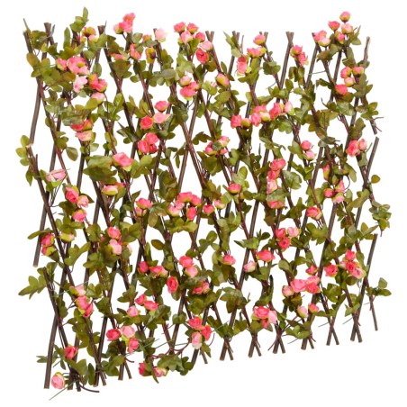 vidaXL Enrejado expansible hiedra artificial rosa 5 uds 180x60 cm