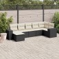 vidaXL Set de comedor de jardín 7 pzas y cojines ratán sintético negro vidaXL Set de comedor de jardín 7 pzas y cojines ratán sintético negro