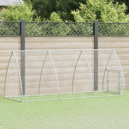 vidaXL Jaula para gallinas acero galvanizado plateado 300x105x120 cm