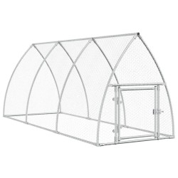 vidaXL Jaula para gallinas acero galvanizado plateado 300x105x120 cm