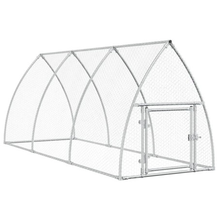 vidaXL Jaula para gallinas acero galvanizado plateado 300x105x120 cm