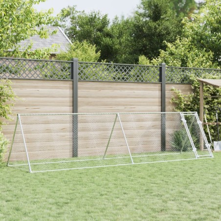 vidaXL Jaula para gallinas acero galvanizado plateado 400x105x91 cm