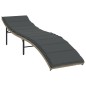 vidaXL Tumbona con cojín ratán sintético gris claro 55x199x50 cm vidaXL Tumbona con cojín ratán sintético gris claro 55x199x50 cm
