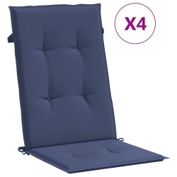 vidaXL Cojines para silla con respaldo alto 4 uds tela azul marino