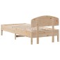 vidaXL Estructura de cama con cabecero madera maciza de pino 90x200 cm