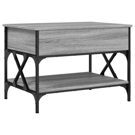 vidaXL Mesa de centro madera ingeniería metal gris Sonoma 70x50x50 cm