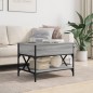 vidaXL Mesa de centro madera ingeniería metal gris Sonoma 70x50x50 cm