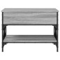 vidaXL Mesa de centro madera ingeniería metal gris Sonoma 70x50x50 cm