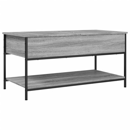 vidaXL Mesa de centro madera ingeniería metal gris Sonoma 100x50x50 cm