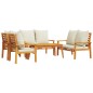 vidaXL Juego de muebles jardín 5 pzas con cojines madera maciza acacia vidaXL Juego de muebles jardín 5 pzas con cojines madera maciza acacia