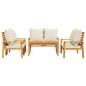 vidaXL Juego de muebles jardín 5 pzas con cojines madera maciza acacia vidaXL Juego de muebles jardín 5 pzas con cojines madera maciza acacia