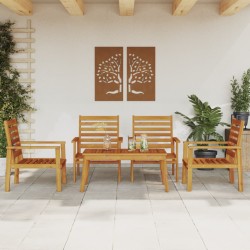 vidaXL Juego de muebles de jardín 5 pzas madera maciza de acacia