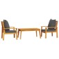 vidaXL Set de muebles para jardín 3 piezas con cojines madera acacia vidaXL Set de muebles para jardín 3 piezas con cojines madera acacia