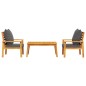 vidaXL Set de muebles para jardín 3 piezas con cojines madera acacia vidaXL Set de muebles para jardín 3 piezas con cojines madera acacia