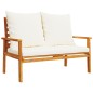 vidaXL Set de muebles para jardín 3 piezas con cojines madera acacia