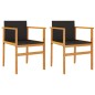 vidaXL Sillas de jardín 2 uds madera maciza y ratán sintético negro vidaXL Sillas de jardín 2 uds madera maciza y ratán sintético negro