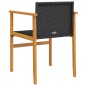 vidaXL Sillas de jardín 2 uds madera maciza y ratán sintético negro vidaXL Sillas de jardín 2 uds madera maciza y ratán sintético negro