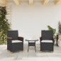 vidaXL Sillas de jardín con cojín 2 uds ratán PE negro y madera acacia vidaXL Sillas de jardín con cojín 2 uds ratán PE negro y madera acacia