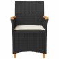 vidaXL Sillas de jardín con cojín 2 uds ratán PE negro y madera acacia vidaXL Sillas de jardín con cojín 2 uds ratán PE negro y madera acacia