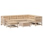 vidaXL Muebles de jardín 8 pzas y cojines madera maciza pino vidaXL Muebles de jardín 8 pzas y cojines madera maciza pino