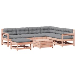 vidaXL Juego de muebles jardín 8 pzas y cojines madera abeto Douglas