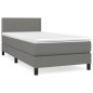 vidaXL Cama box spring con colchón tela gris oscuro 90x200 cm