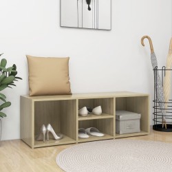 vidaXL Banco zapatero de contrachapada color roble 105x35x35 cm