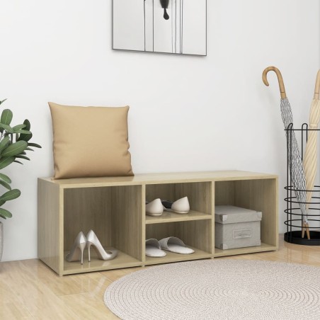 vidaXL Banco zapatero de contrachapada color roble 105x35x35 cm