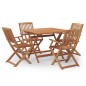 vidaXL Juego de comedor de jardín 5 piezas madera maciza de acacia vidaXL Juego de comedor de jardín 5 piezas madera maciza de acacia