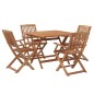 vidaXL Juego de comedor de jardín 5 piezas madera maciza de acacia vidaXL Juego de comedor de jardín 5 piezas madera maciza de acacia