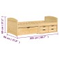 vidaXL Sofá cama con 5 cajones madera maciza pino IRUN 90x200cm