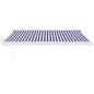 vidaXL Toldo retráctil aluminio y tela azul y blanco 3,5x2,5 m