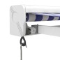 vidaXL Toldo retráctil aluminio y tela azul y blanco 3,5x2,5 m