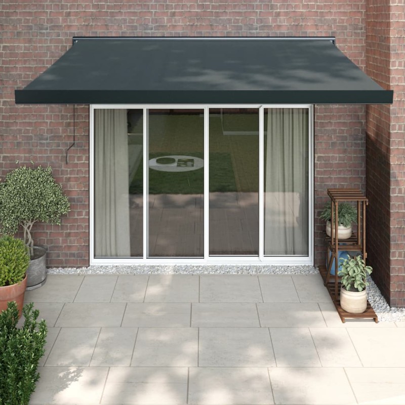 vidaXL Toldo retráctil aluminio y tela gris antracita 3,5x2,5 m vidaXL Toldo retráctil aluminio y tela gris antracita 3,5x2,5 m