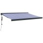 vidaXL Toldo retráctil aluminio y tela azul y blanco 3,5x2,5 m vidaXL Toldo retráctil aluminio y tela azul y blanco 3,5x2,5 m