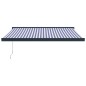 vidaXL Toldo retráctil aluminio y tela azul y blanco 3,5x2,5 m vidaXL Toldo retráctil aluminio y tela azul y blanco 3,5x2,5 m