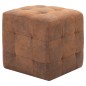 vidaXL Puf 2 unidades piel de ante artificial marrón 30x30x30 cm vidaXL Puf 2 unidades piel de ante artificial marrón 30x30x30 cm